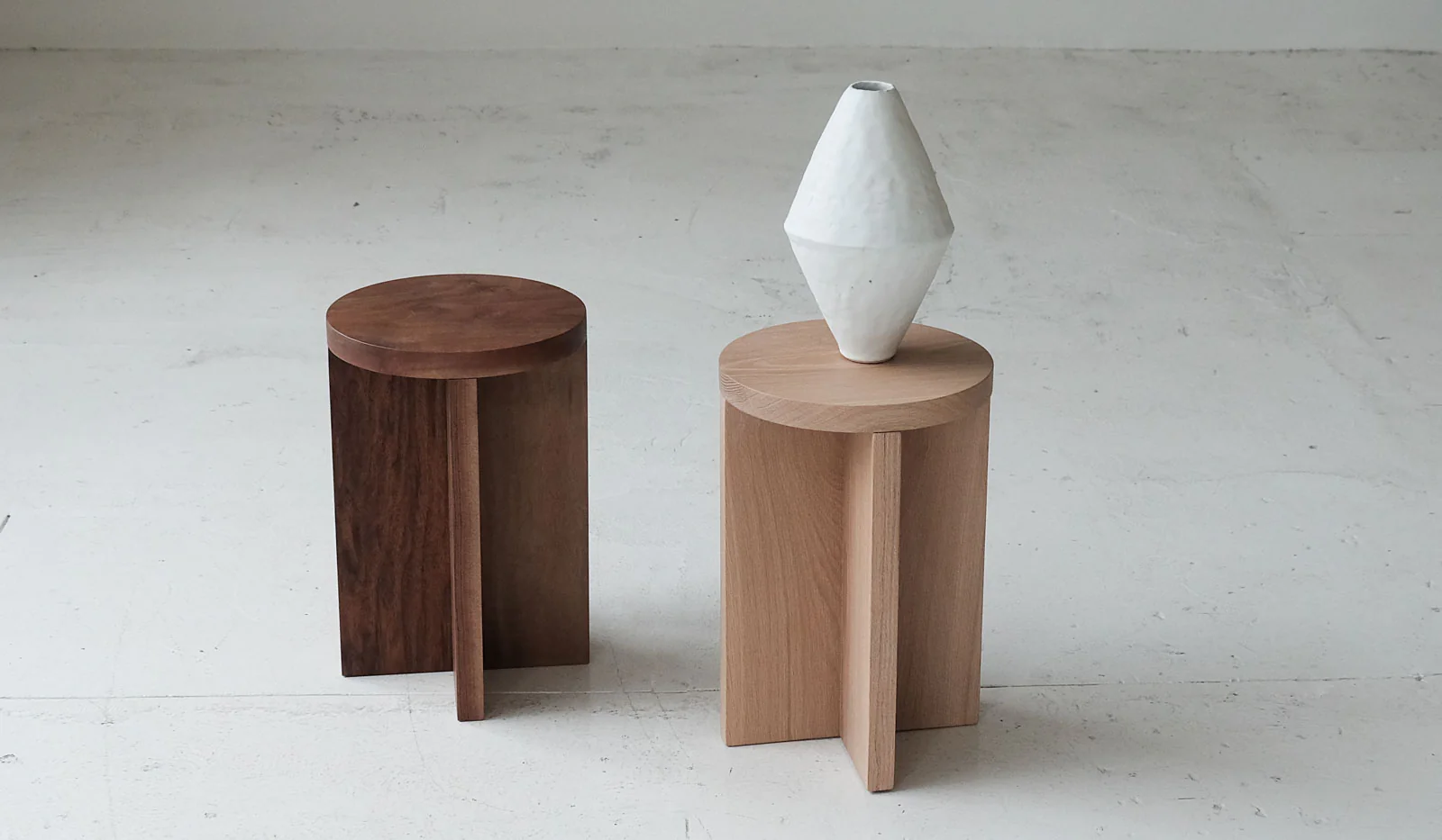 Material Round Narrow Foundation Stool / Side Table - Image 4