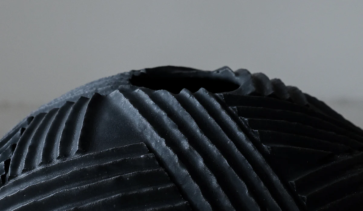 Giselle Hicks Coal Black Sphere Rope Vessel - Image 4