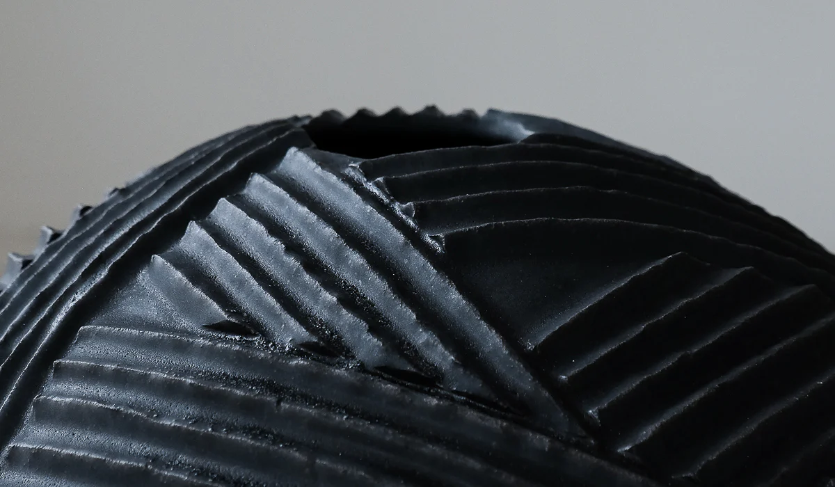 Giselle Hicks Coal Black Sphere Rope Vessel - Image 7