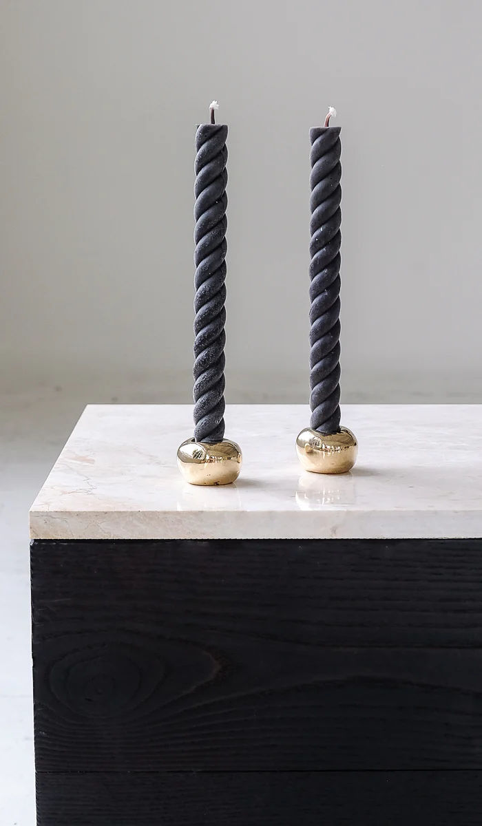 Nancy Pearce Set of 2 Round Cast Bronze Candle Holders - Image 5